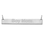 14k White Gold Large Capitalized ARIAL ROUNDED Bar Necklace