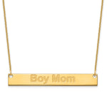 14k Yellow Gold Large Capitalized ARIAL ROUNDED Bar Necklace