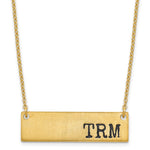 SS/Gold-plated Brushed Enameled Initial Monogram Bar Necklace