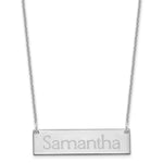 14k White Gold Small Name Bar Necklace