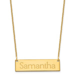 14k Yellow Gold Small Name Bar Necklace
