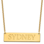 Sterling Silver/Gold-plated Large Name Bar Necklace