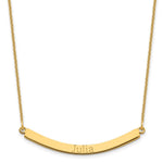 14k Yellow Gold Curved Bar Necklace