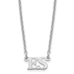 Sterling Silver/Rhodium-plated Small Initials Necklace
