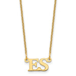 14k Yellow Gold Small Initials Necklace