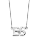 14k WG 2 Initials w/14k/rhodium-plated Bezel Birthstone Necklace