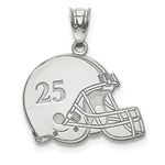 SS/Rhodium-plated Personalized Football Helmet Pendant