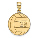 Sterling Silver/Gold-plated Personalized Volleyball Pendant