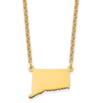 Sterling Silver/Gold-plated Connecticut State Necklace