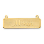 14k Yellow Gold Satin Name Plate Bar