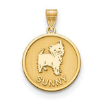 Sterling Silver/Gold-plated Dog Pendant
