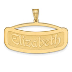 14K Curved Name Plate Pendant