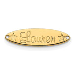 14k Yellow Gold Small Oval with Stars Name Plate