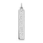 10k White Gold Large Arial Black New Font Bar Charm
