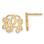 Sterling Silver/Gold-plated Monogram Post Earrings