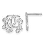 Sterling Silver/Rhodium-plated Monogram Post Earrings