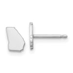 Sterling Silver/Rhodium-plated Georgia State Earrings