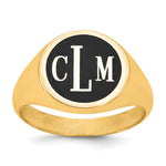 14k Yellow Gold with Epoxy Monogram Ring