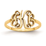 Sterling Silver/Gold-plated Monogram Ring