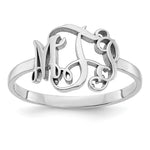 10k White Gold Monogram Ring