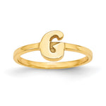 Sterling Silver/Gold-plated Script or Block Font Initial Ring
