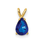 14k 7x Pear Sapphire Pendant