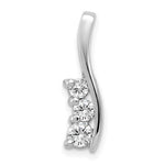 14k White Gold Complete 3/8 carat Three-Stone VS Diamond Curved Bar Chain Slide