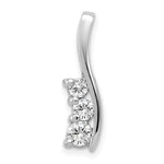 14k White Gold Complete 3/8 carat Three-Stone AA Diamond Curved Bar Chain Slide