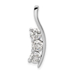 14k White Gold Complete 1.5 carat Three-Stone VS Diamond Curved Bar Chain Slide