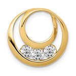 14k Complete 3- VS Diamond Three-Stone Circle Chain Slide