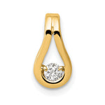 14k Complete A Diamond Teardrop-Shape Slide Fits up to Regular/ Fancy or Reversible Omega