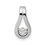 14k White Gold Complete A Diamond Teardrop-Shape Slide Fits up to Regular/ Fancy or Reversible Omega