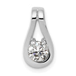 14k White Gold Complete AA Diamond Teardrop-Shape Slide Fits up to Regular/ Fancy or Reversible Omega