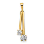 14k Complete / Two-stone A Diamond Pendant