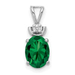 14k White Gold 8x Oval Mount St. Helens and AA Diamond Pendant