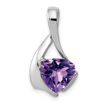 14k White Gold Trillion Amethyst Slide Fits up to Regular/ Fancy or Reversible Omega