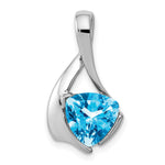 14k White Gold Trillion Blue Topaz Slide Fits up to Regular/ Fancy or Reversible Omega