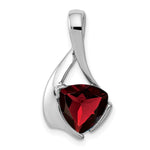 14k White Gold Trillion Garnet Slide Fits up to Regular/ Fancy or Reversible Omega