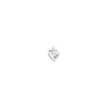 14k White Gold AAA Diamond Heart & Cross Pendant