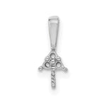 14k White Gold White Round Freshwater Cultured Pearl AA Diamond Pendant
