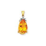 14k Citrine & Diamond Pendant