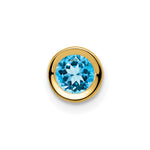 14k Blue Topaz bezel pendant