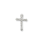 14k White Gold AAA Diamond Cross