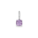 14k White Gold Diamond and Amethyst Pendant