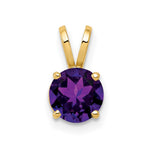 14k Round Amethyst Pendant
