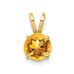 14k Round Citrine Pendant