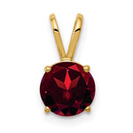 14k Round Garnet Pendant