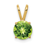 14k Round Peridot Pendant