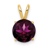 14k Round Rhodolite Garnet Pendant