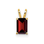 14k 6x Emerald-cut Garnet Pendant